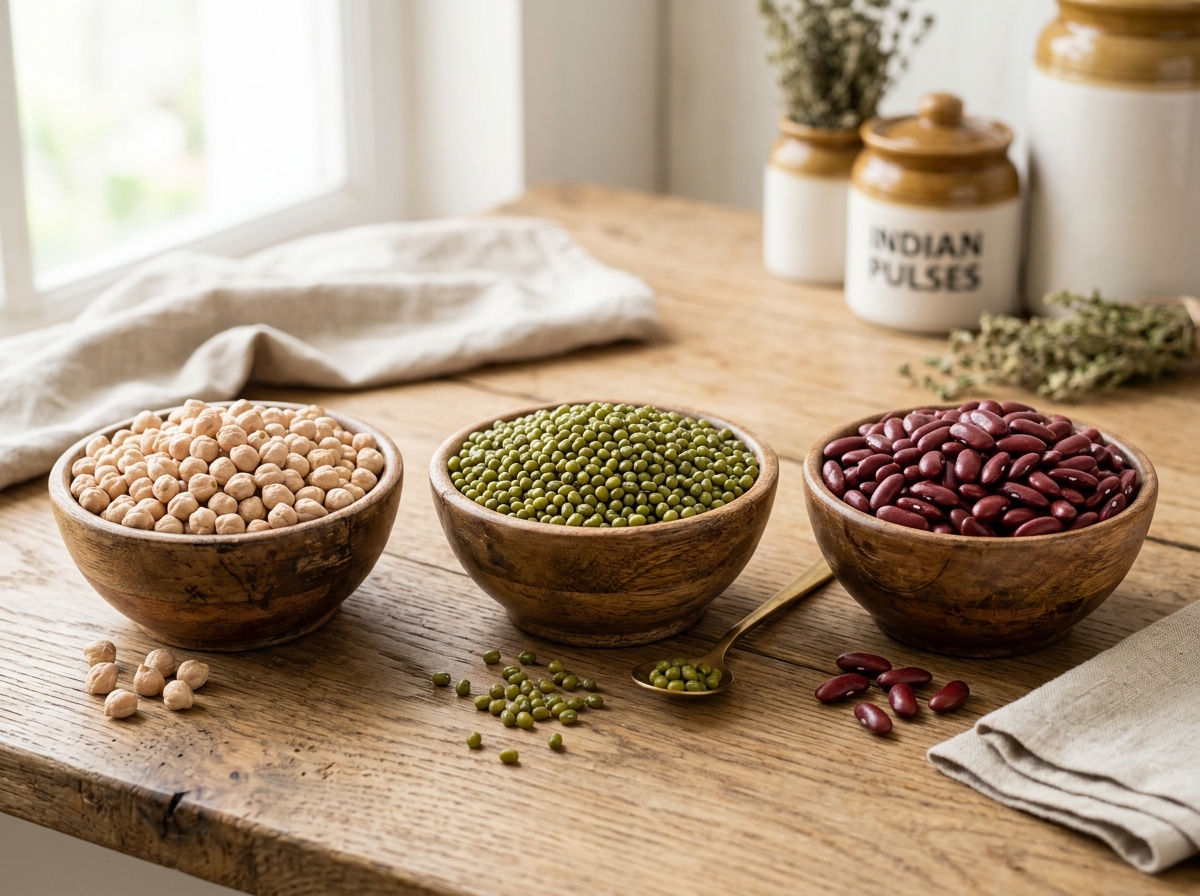 Pulses - High-Protein Cleaned Chana, Moong & Kidney Beans